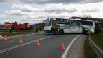  Wypadek z udziałem autobusu w Domaradzu foto: st.kpt. Bogdan Biedka