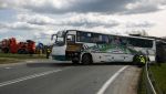  Wypadek z udziałem autobusu w Domaradzu foto: st.kpt. Bogdan Biedka